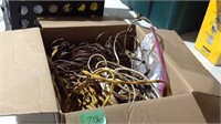 Box of extension cords, lamp cords and lamp wires