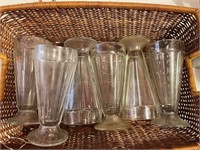 6 Vintage milkshake glasses