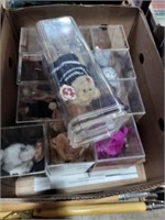 Lot of beanie babies in cases