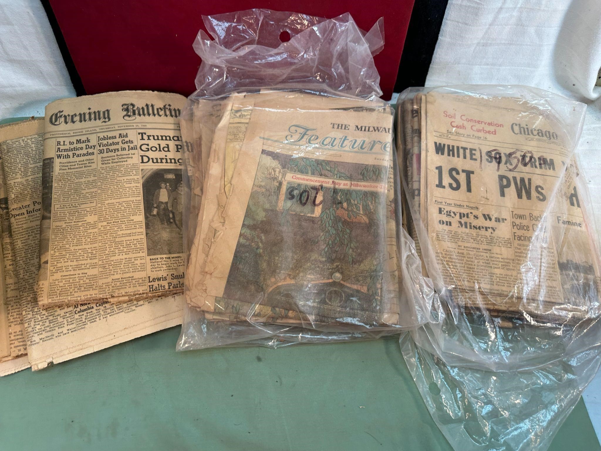 VINTAGE NEWSPAPERS 1920'S - 1950'S