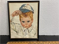 Vintage boy print. In frame.