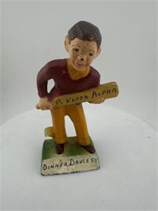 1955 Cast Iron Pi Kappa Alpha figurine.