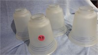 Set of 4 Vintage Frosted Glass Lamp Shades