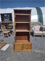 Bookcase with storage cabinets solid wood and crib