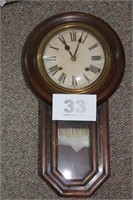CIRCA 1900'S OAK REGULATOR WALL CLOCK