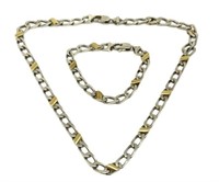 Tiffany & Co. Sterling Necklace & Bracelet Set.