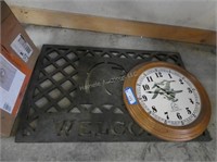 Ducks Unlimited clock and mat