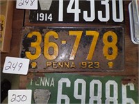 1923 Penna License Plate