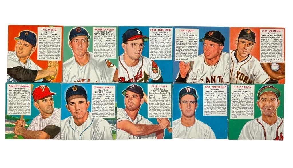 1952 Red Man Baseball Tobacco Cards with Stars