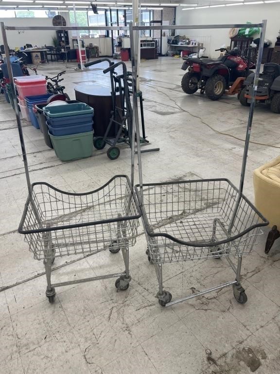 2 Rolling Laundry Carts