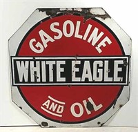 DSP White Eagle gasoline and oil sign