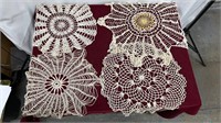 Lot of 4 Floral Doilies