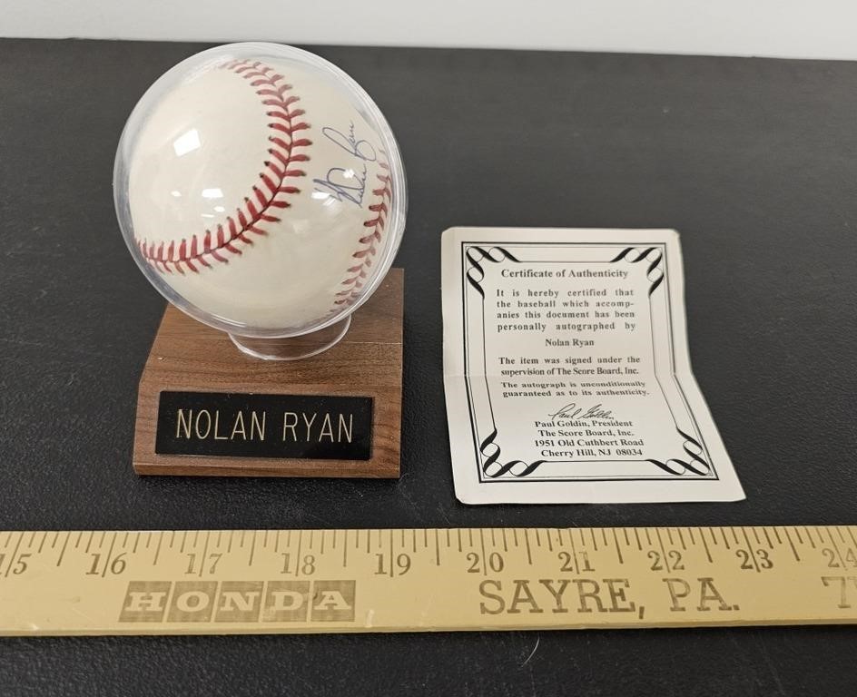 Nolan Ryan Autographed Baseball w Certificate of