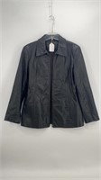 Jacqueline Ferrar Zip-Up Black Leather Jacket