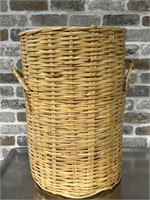 Cylindrical Wicker Basket / Hamper w/ Handles