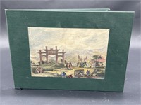 Folder w/ Asian Mountain Village Scene on Cover