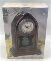 (JL) Litetyme Mahogany Finish Wood Clock