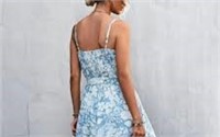 NEW! Blue & White Floral Sundress. Size: Small.
