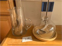 NEAT COCKTAIL PITCHER AND CHEESE TRAY