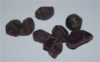 Eight Natural Uncut Ruby Specimens