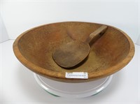 15" WOODEN BUTTER BOWL W/PADDLE