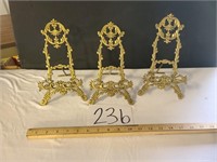 3 Brass Picture Stands