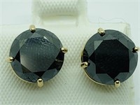 Certified 14K Black Diamond(5ct) Earrings