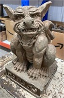 Concrete Gargoyle (16"H) Chipped/repaired.