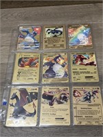 (9) Pokémon Charizard Gold Metal Shiny