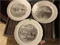 THREE SPODE PORCELAIN PLATES