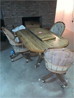 MCM TABLE WITH 3 CHAIRS AND LEAF