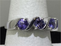 Silver Ring with tanzanite size 6.5