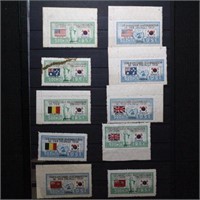 Korea Stamps 1951 Korean War Countries Partial Set