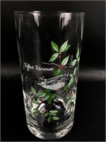 Signed M. Sargeant Tufted Titmouse Glass