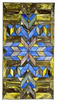 Large Leaded Stained Glass Window Panel