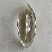 CERT 5.45 Ct Faceted Green Amethyst, Marquise Shap