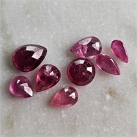 7 Ct Faceted Small Sizes Ruby Gemstones Lot of 8 P