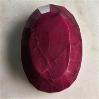 CERT 74.15 Ct Faceted Colour Enhanced Ruby, Oval S