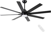 $200 62" Ceiling Fan With Remote, Large Black