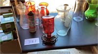 12 miscellaneous size basis,1 red glass,