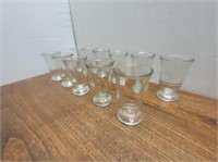 11 Vintage Juice Glasses 2 1/2inAx3 3/4inH