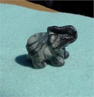 Gemstone Carved Elephant 1 1/2"
