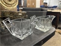 2pc lead crystal pitcher and cup