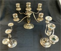 (3) Plated Silver Candleholders