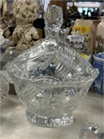 Lead crystal candy dish with lid