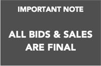 ALL SALES ARE FINAL - PLEASE INSPECT
