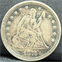 1876 seated liberty quarter