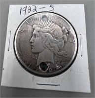 1922-S Peace Silver Dollar w/ Hole
