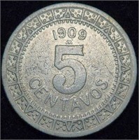 1909 MEXICO 5 CENTAVOS - High Grade Cinco Centavos