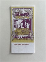 The Byrds unsigned concert ticket